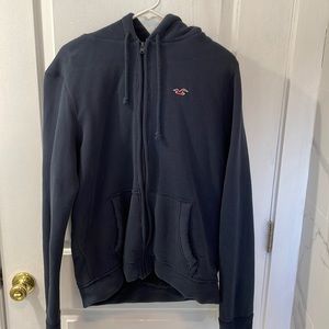 Hollister Navy Blue Fleece Lined Hoodie